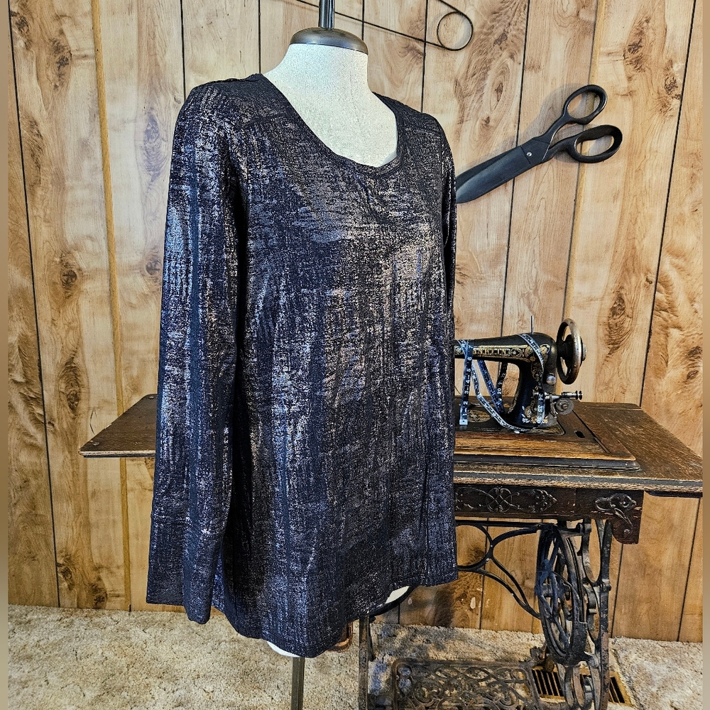 Metallic Print Longsleeve Shirt